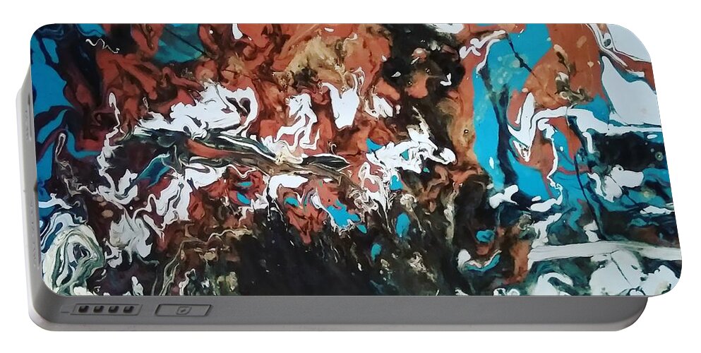 Abstract Painting Portable Battery Charger featuring the painting Vision Possiblity by Joyce A Rogers