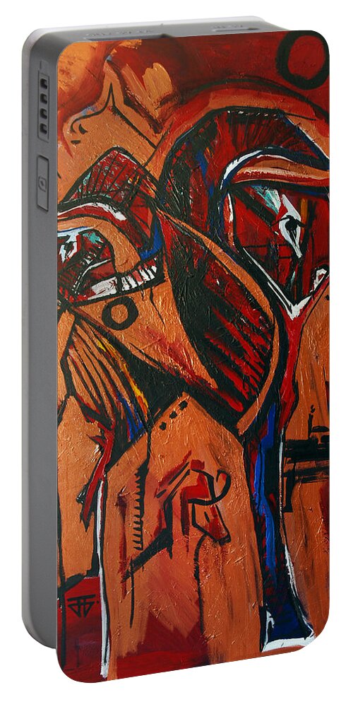  Portable Battery Charger featuring the painting Vitality by John Gholson