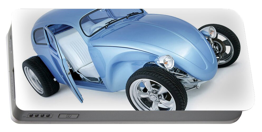 Volkswagen Beetle Portable Battery Charger featuring the digital art Volkswagen Beetle by Super Lovely