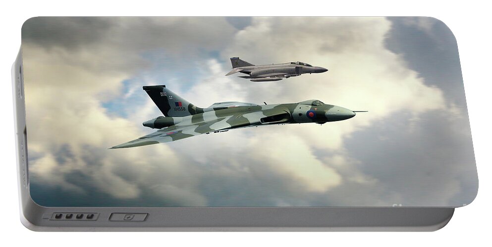 F4 Phantom Portable Battery Charger featuring the digital art Vulcan and Phantom by Airpower Art