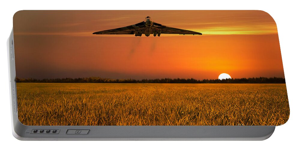 Avro Portable Battery Charger featuring the digital art Vulcan Farewell Fly Past by Airpower Art