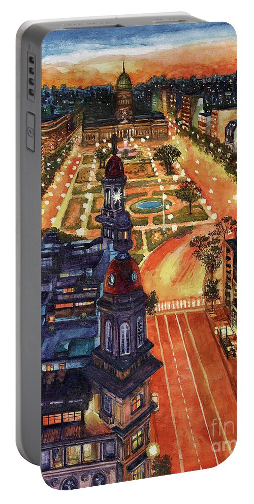 Congress Portable Battery Charger featuring the painting W-02 by Bernardo Galmarini