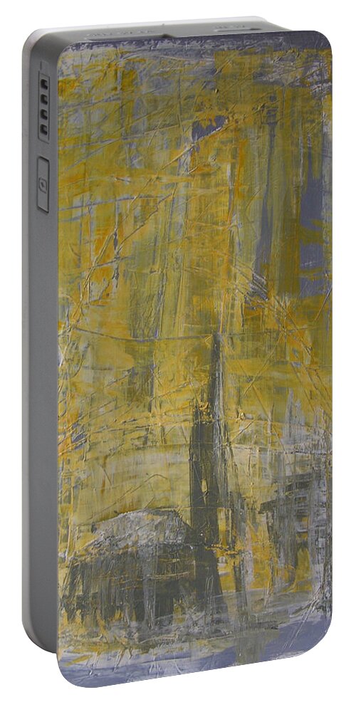 Abstract Painting Portable Battery Charger featuring the painting W29 - christine III by KUNST MIT HERZ Art with heart
