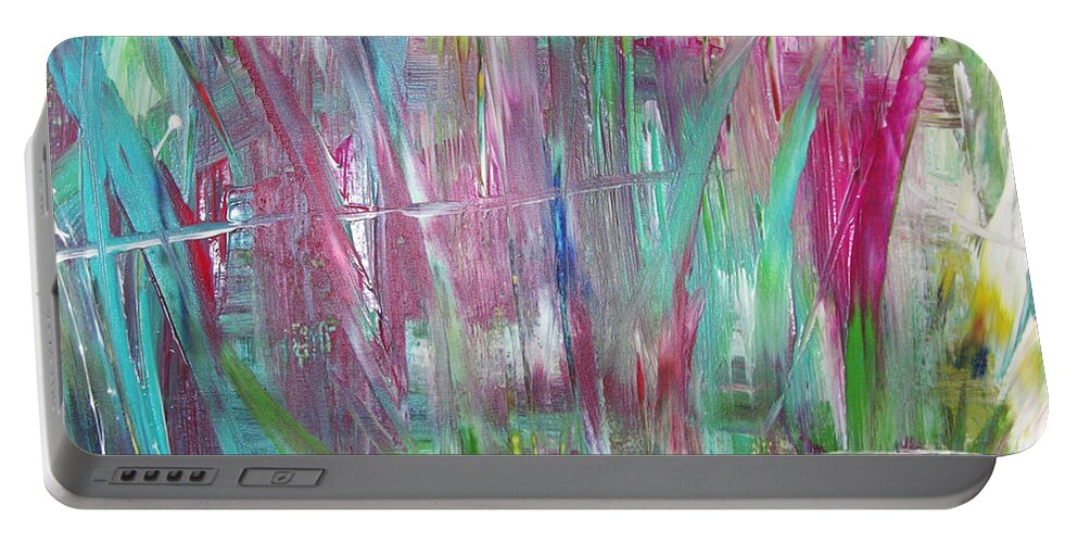 Abstract Painting Portable Battery Charger featuring the painting W43 - smell II by KUNST MIT HERZ Art with heart