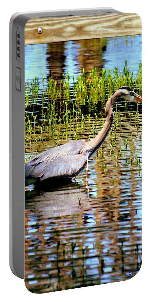 Heron Portable Battery Charger featuring the photograph Waiting For Dinner by Lisa Wooten