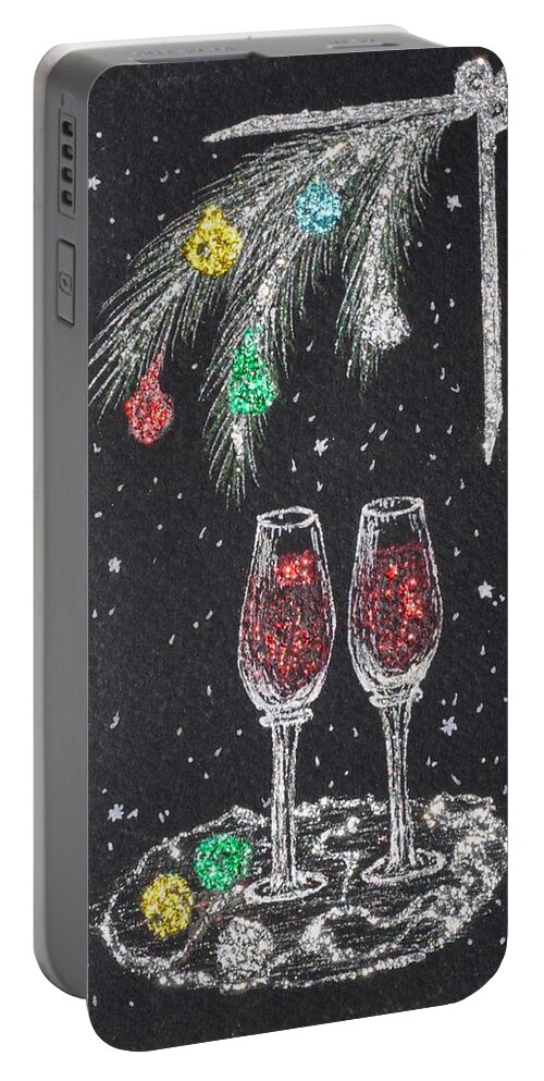 Greeting Card Portable Battery Charger featuring the painting Waiting for You by Georgeta Blanaru