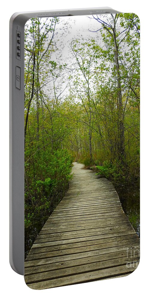Path Portable Battery Charger featuring the photograph Walk in the Woods - Vertical by Beth Myer Photography