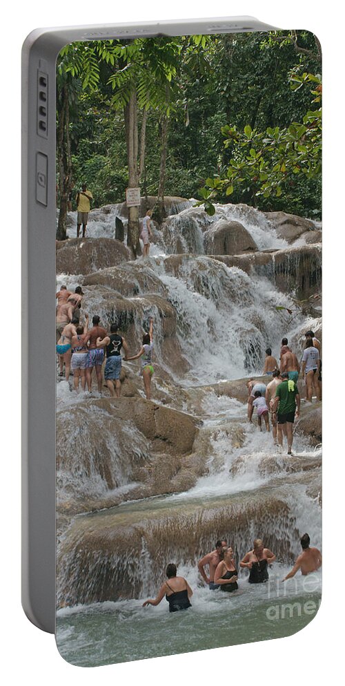 Dunn's River Falls Portable Battery Charger featuring the photograph Walking on Water 1 by David Birchall