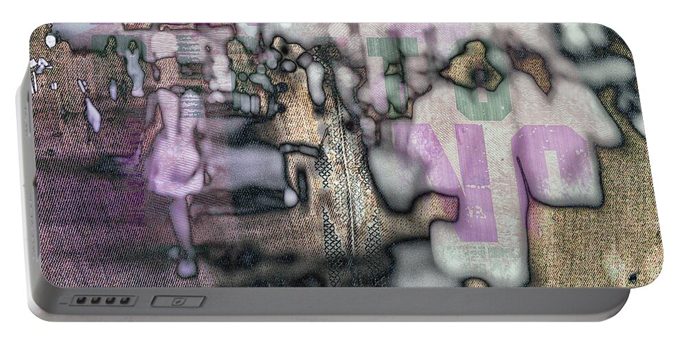 Collage Portable Battery Charger featuring the digital art Walking throug an italian night by Gabi Hampe