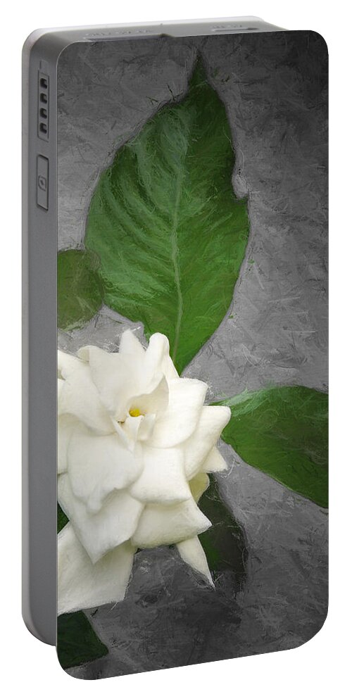 Gardenia Portable Battery Charger featuring the photograph Wall Flower by Carolyn Marshall