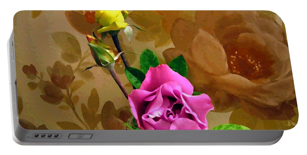 Roses Portable Battery Charger featuring the photograph Wall Flowers by Will Borden