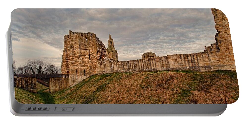 Warkworth Castle Portable Battery Charger featuring the digital art Warkworth Castle by Maye Loeser