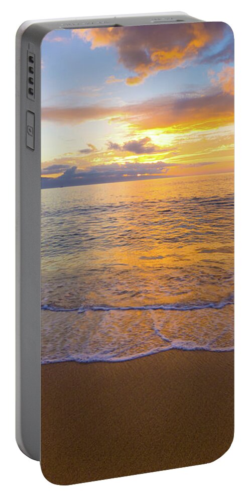 Sunset Portable Battery Charger featuring the photograph Warm Ka'anapali Sunset by Christopher Johnson