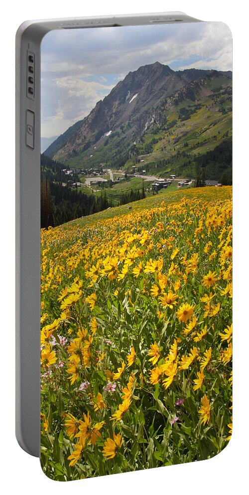 Landscape Portable Battery Charger featuring the photograph Wasatch Wildflowers by Brett Pelletier