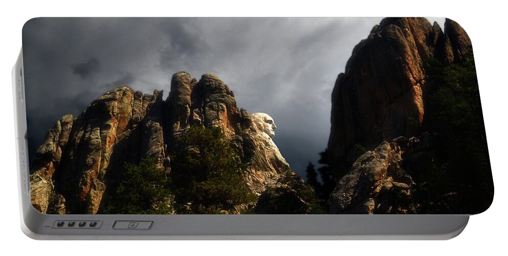 Mount Rushmore Portable Battery Charger featuring the photograph Washington Profile 001 by George Bostian