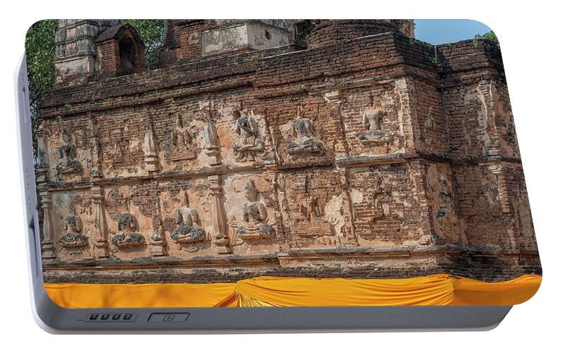 Scenic Portable Battery Charger featuring the photograph Wat Jed Yod Frieze of Angels or Deities on Maha Vihara Jedyod DTHCM0903 by Gerry Gantt