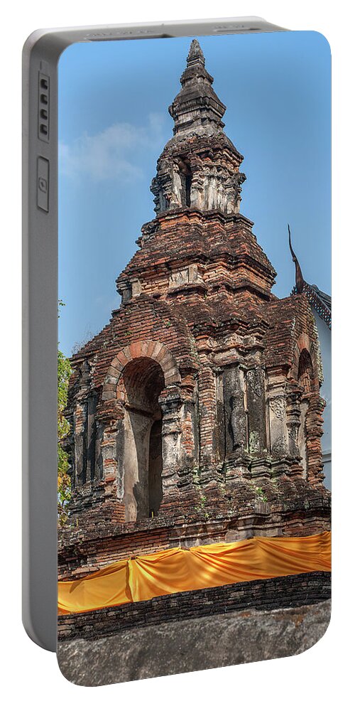 Scenic Portable Battery Charger featuring the photograph Wat Jed Yod Phra Chedi Containing Image of Buddha DTHCM0911 by Gerry Gantt
