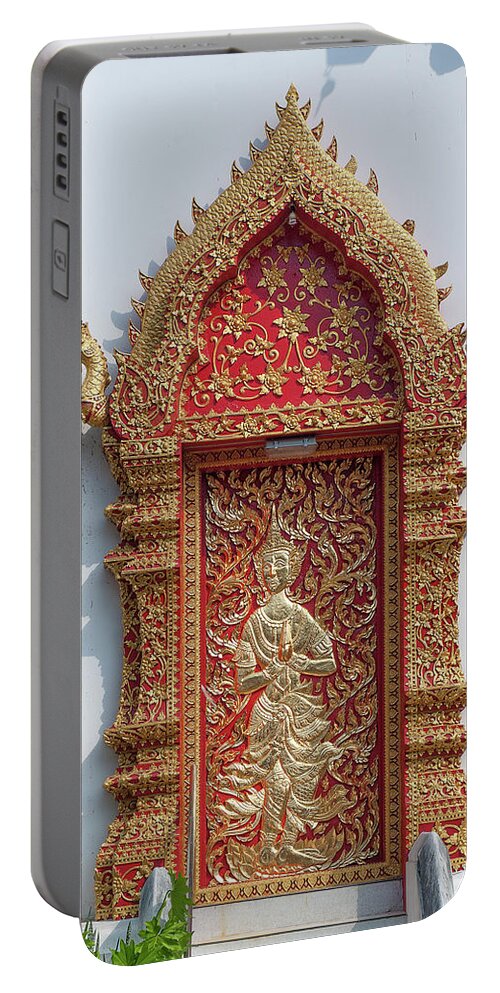 Scenic Portable Battery Charger featuring the photograph Wat Jed Yod Phra Wihan Rear Door DTHCM0916 by Gerry Gantt