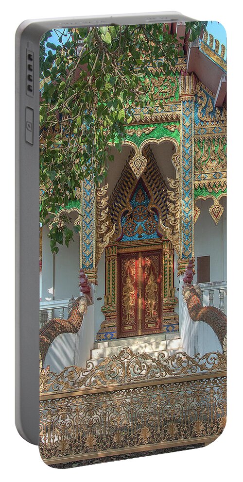 Scenic Portable Battery Charger featuring the photograph Wat Nam Phueng Phra Ubosot Entrance DTHLA0012 by Gerry Gantt