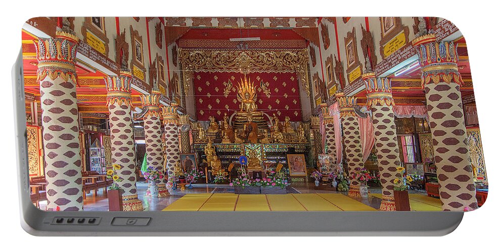 Scenic Portable Battery Charger featuring the photograph Wat Thung Luang Phra Wihan Interior DTHCM2104 by Gerry Gantt