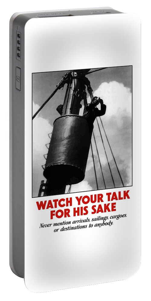 Sailor Portable Battery Charger featuring the painting Watch Your Talk For His Sake by War Is Hell Store
