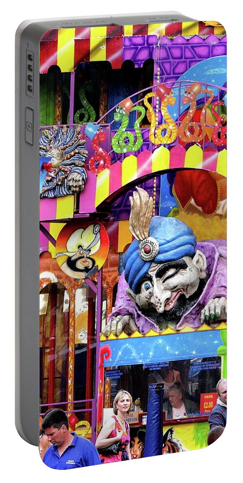 Watching Carnival Sinister Carney Portable Battery Charger featuring the photograph Watchers by Ian Sanders