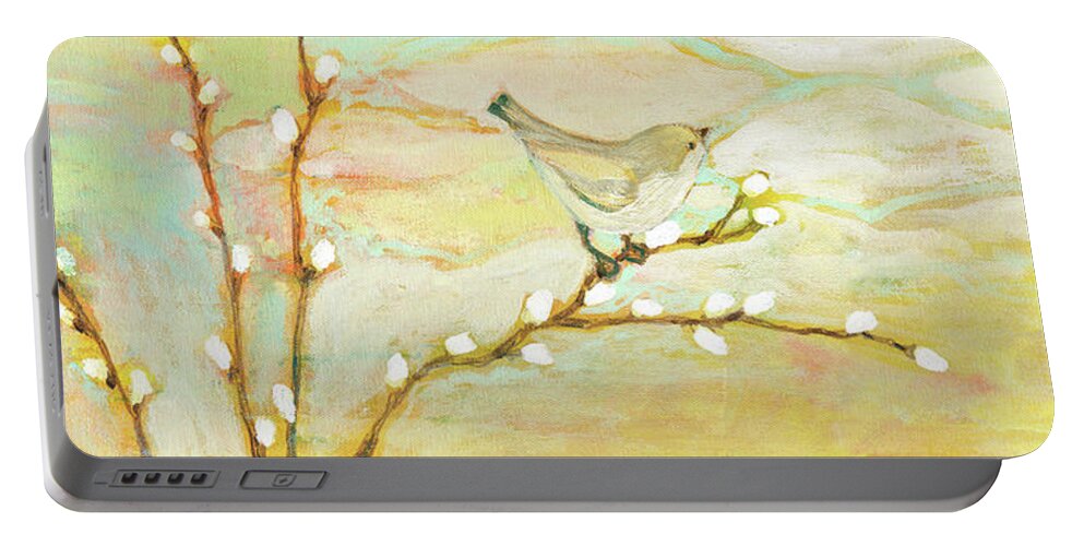 Bird Portable Battery Charger featuring the painting Watching the Clouds No 3 by Jennifer Lommers