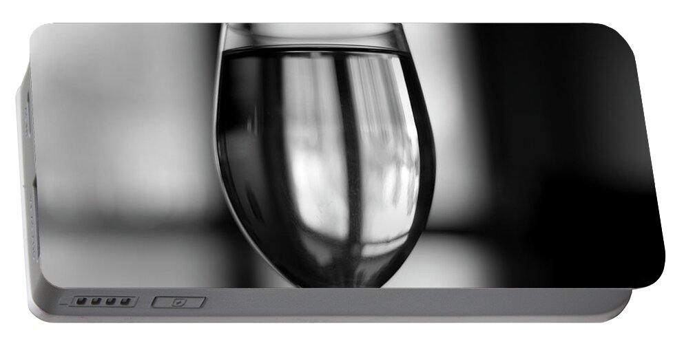 Water Portable Battery Charger featuring the photograph Water Glass I BW by David Gordon