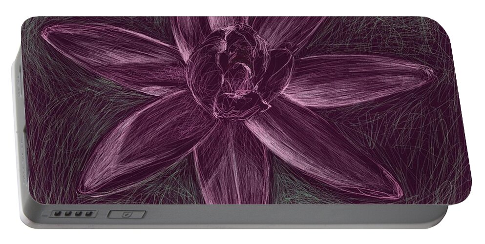 Water Lily Portable Battery Charger featuring the digital art Water Lily by AnneMarie Welsh