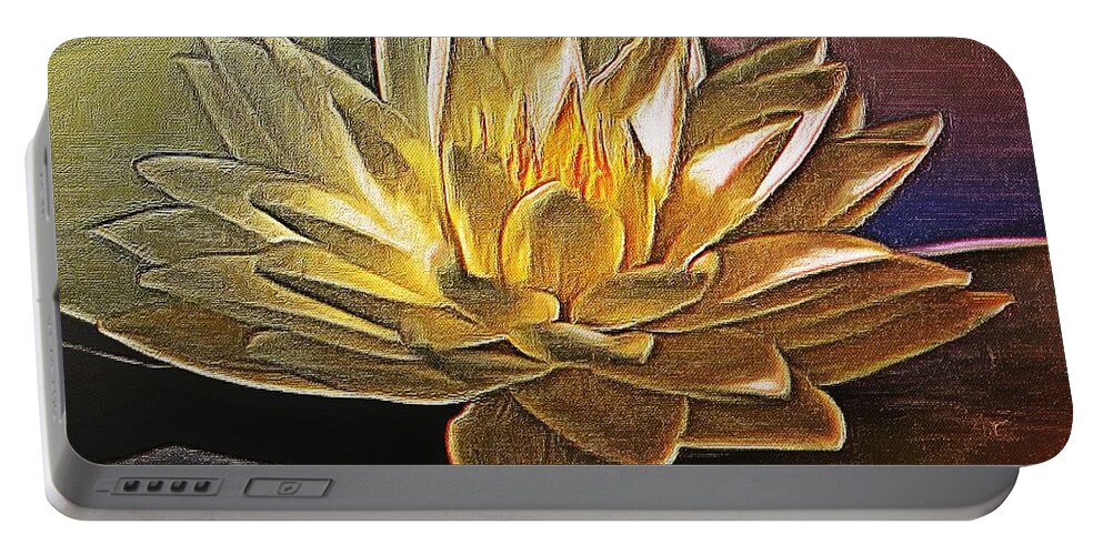 Flower Portable Battery Charger featuring the digital art Water Lily by Charmaine Zoe