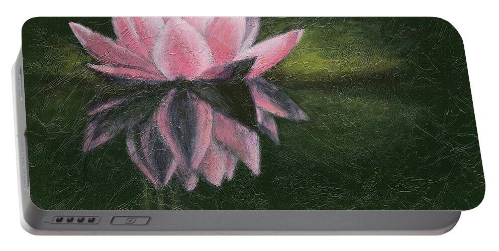 Water Lily Portable Battery Charger featuring the painting Water Lily by Janet King
