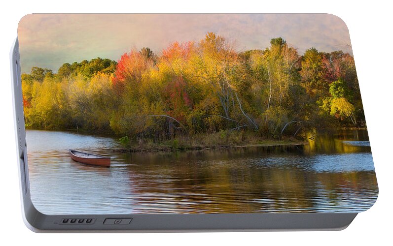 Canoe Portable Battery Charger featuring the photograph Watercolor by Robin-Lee Vieira