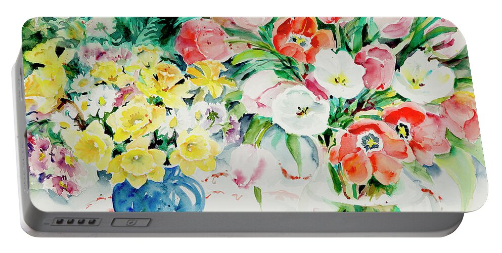 Flowers Portable Battery Charger featuring the painting Watercolor Series 170 by Ingrid Dohm
