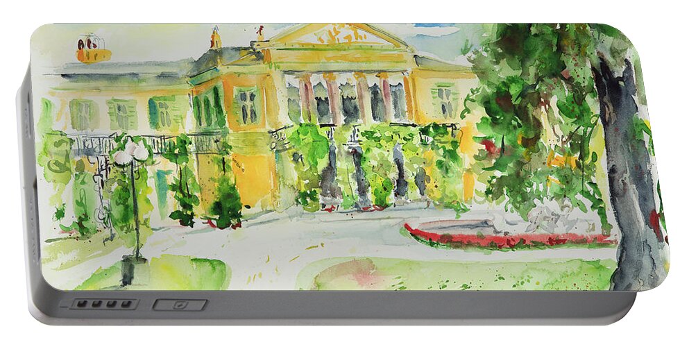 Cityscape Portable Battery Charger featuring the painting Watercolor Series 195 by Ingrid Dohm