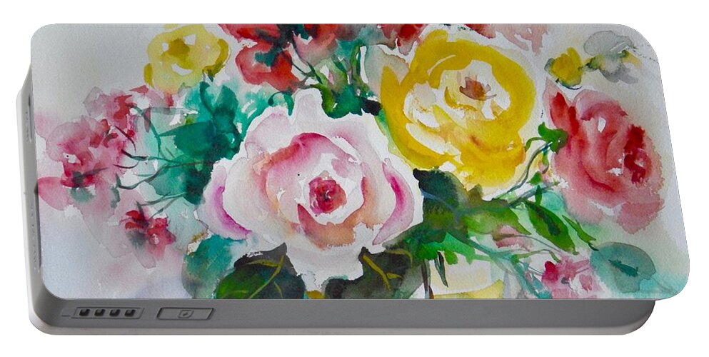 Flowers Portable Battery Charger featuring the painting Watercolor Series 210 by Ingrid Dohm