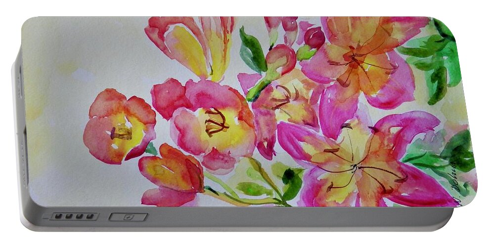Flowers Portable Battery Charger featuring the painting Watercolor Series No. 225 by Ingrid Dohm