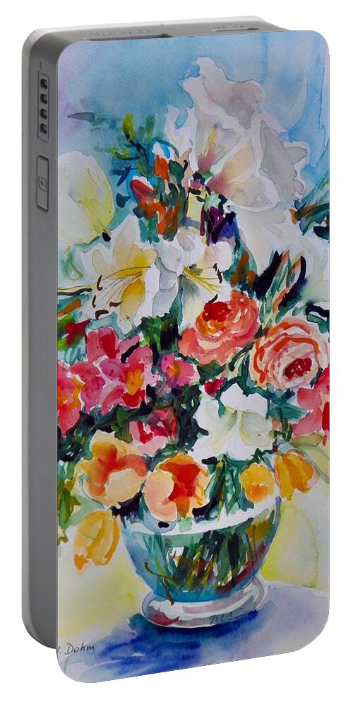 Flowers Portable Battery Charger featuring the painting Watercolor Series No. 226 by Ingrid Dohm