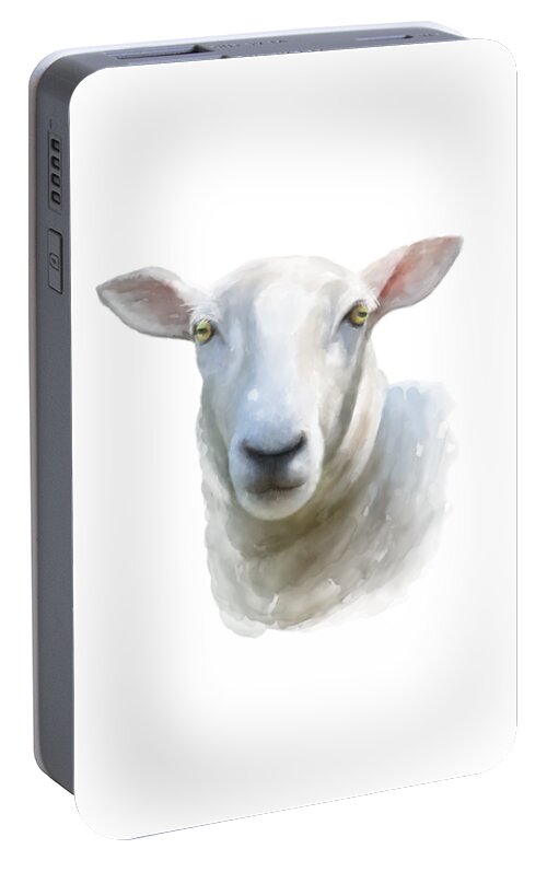 Sheep Portable Battery Charger featuring the painting Watercolor Sheep by Ivana Westin