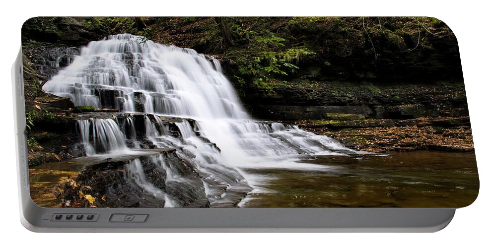 Waterfalls Portable Battery Charger featuring the photograph Waterfall Cascade Salt Springs State Park by Christina Rollo