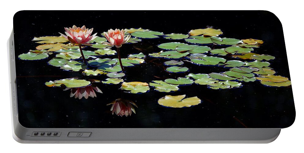 Waterlily Portable Battery Charger featuring the painting Waterlily Panorama by Marilyn Smith