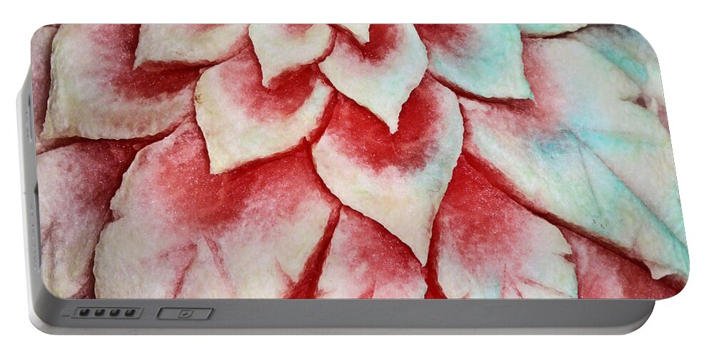 Watermelon Portable Battery Charger featuring the photograph Watermelon Carving by Kristin Elmquist