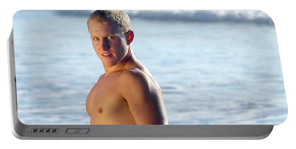 Nude Portable Battery Charger featuring the photograph Water's Edge by Gunther Allen