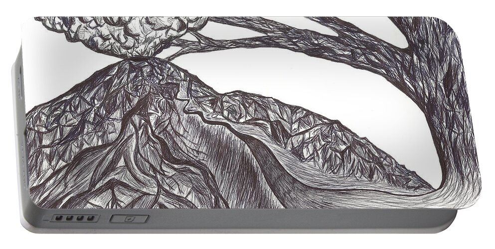 Volcano Portable Battery Charger featuring the drawing Watershed by Curtis Sikes