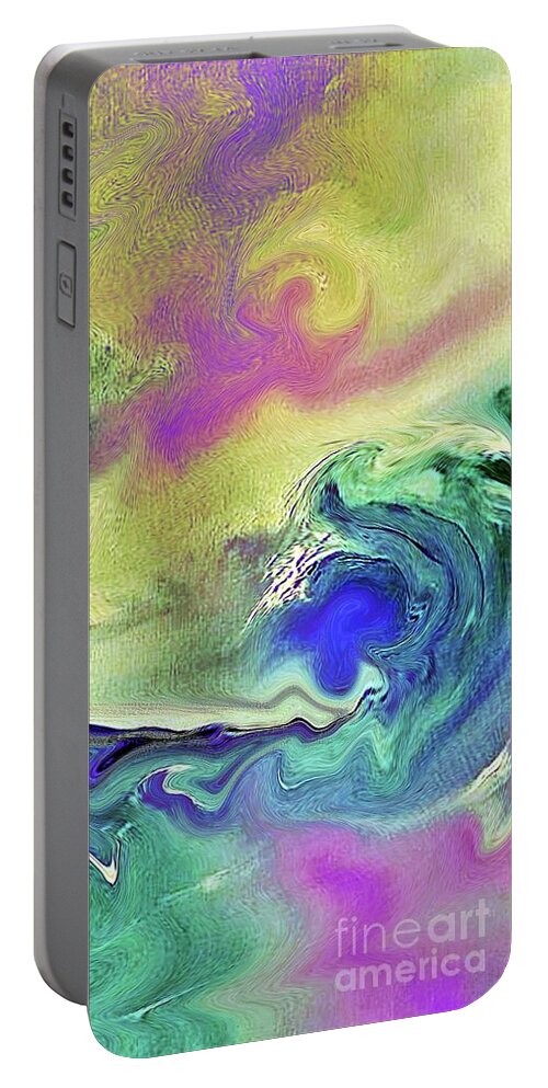 Oil Painting Portable Battery Charger featuring the digital art Wave Dancer by Tracey Lee Cassin
