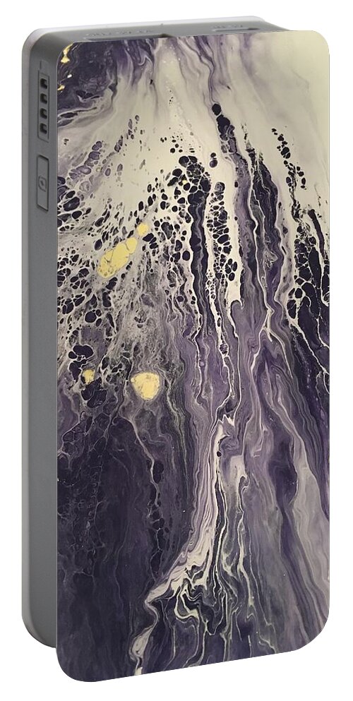 Abstract Portable Battery Charger featuring the painting Wave by Soraya Silvestri