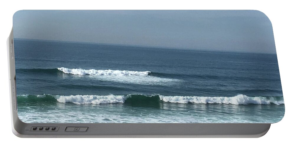 Waves Portable Battery Charger featuring the photograph Waves by Susan Grunin