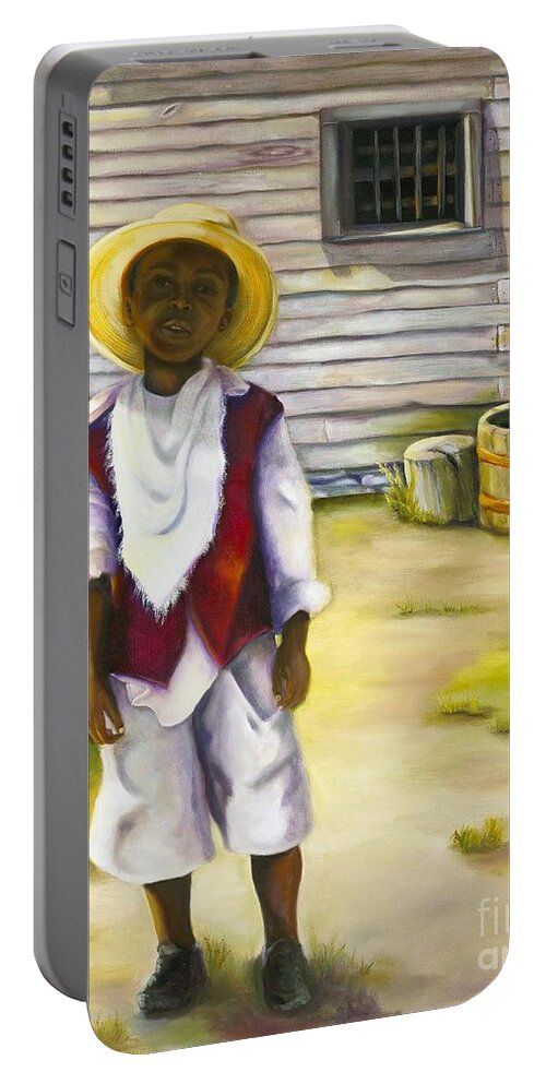 Portrait Portable Battery Charger featuring the painting Way Out of No Way by Marlene Book