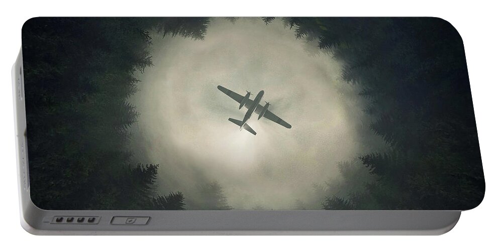 Airplane Portable Battery Charger featuring the digital art Way Out by Zoltan Toth