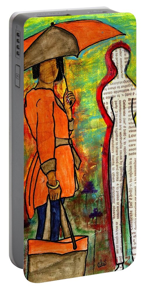  Portable Battery Charger featuring the painting WE Can ENDURE All Kinds of Weather by Angela L Walker