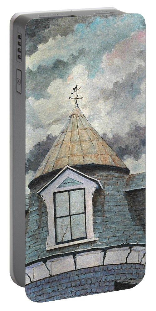 Urban Scene Portable Battery Charger featuring the painting Weather Vane by Richard T Pranke